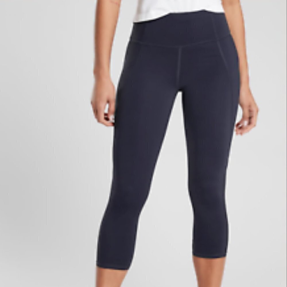 Athleta Lightning Capri/Crop Legging Navy Blue XS 487441